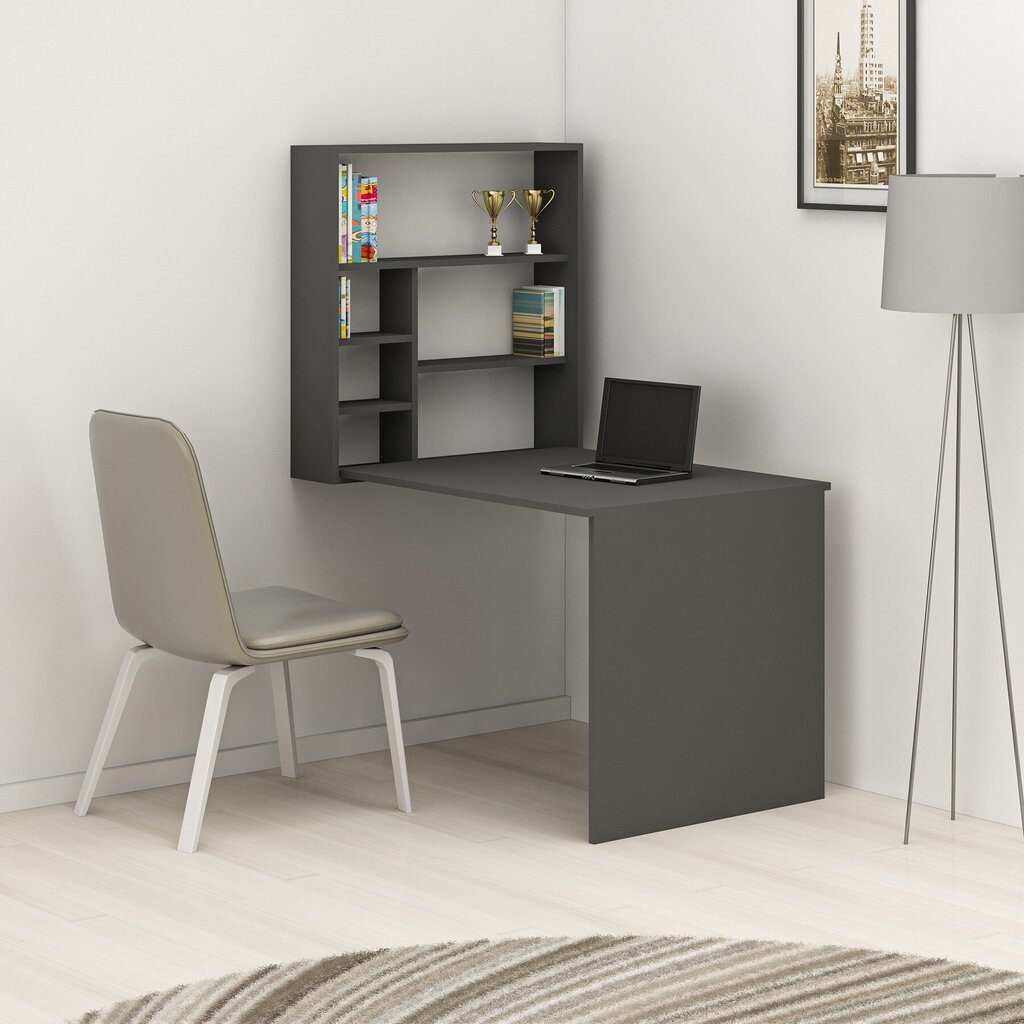 Työpöytä Kalune Design 550 (I), 154,2 cm, harmaa hinta ja tiedot | Tietokonepöydät ja työpöydät | hobbyhall.fi