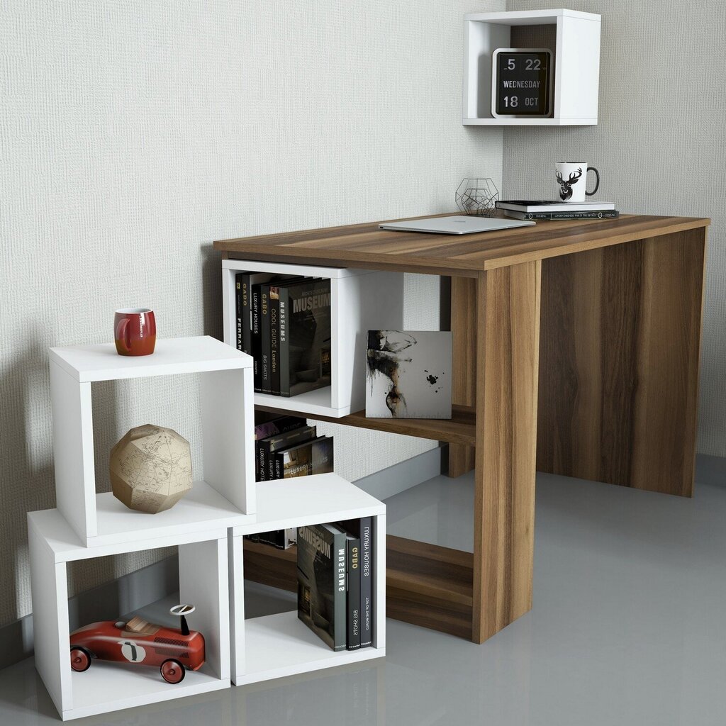 Kirjoituspöytä Kalune Design CT5, ruskea / valkoinen hinta ja tiedot | Tietokonepöydät ja työpöydät | hobbyhall.fi