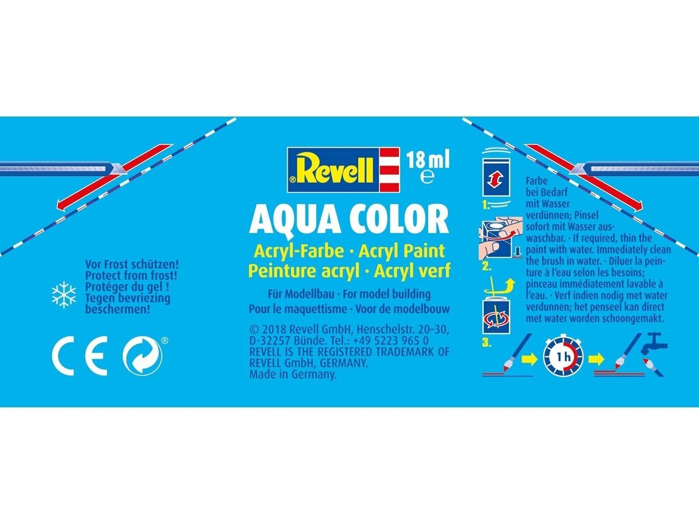 Revell - Aqua Color, italialainen punainen, kiiltävä, 18 ml, 36134 hinta ja tiedot | Taide- ja askartelutarvikkeet | hobbyhall.fi