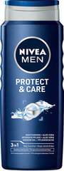 Nivea Men Protect & Care -setti miehille: suihkugeeli, 2 x 500 ml hinta ja tiedot | Suihkusaippuat ja suihkugeelit | hobbyhall.fi