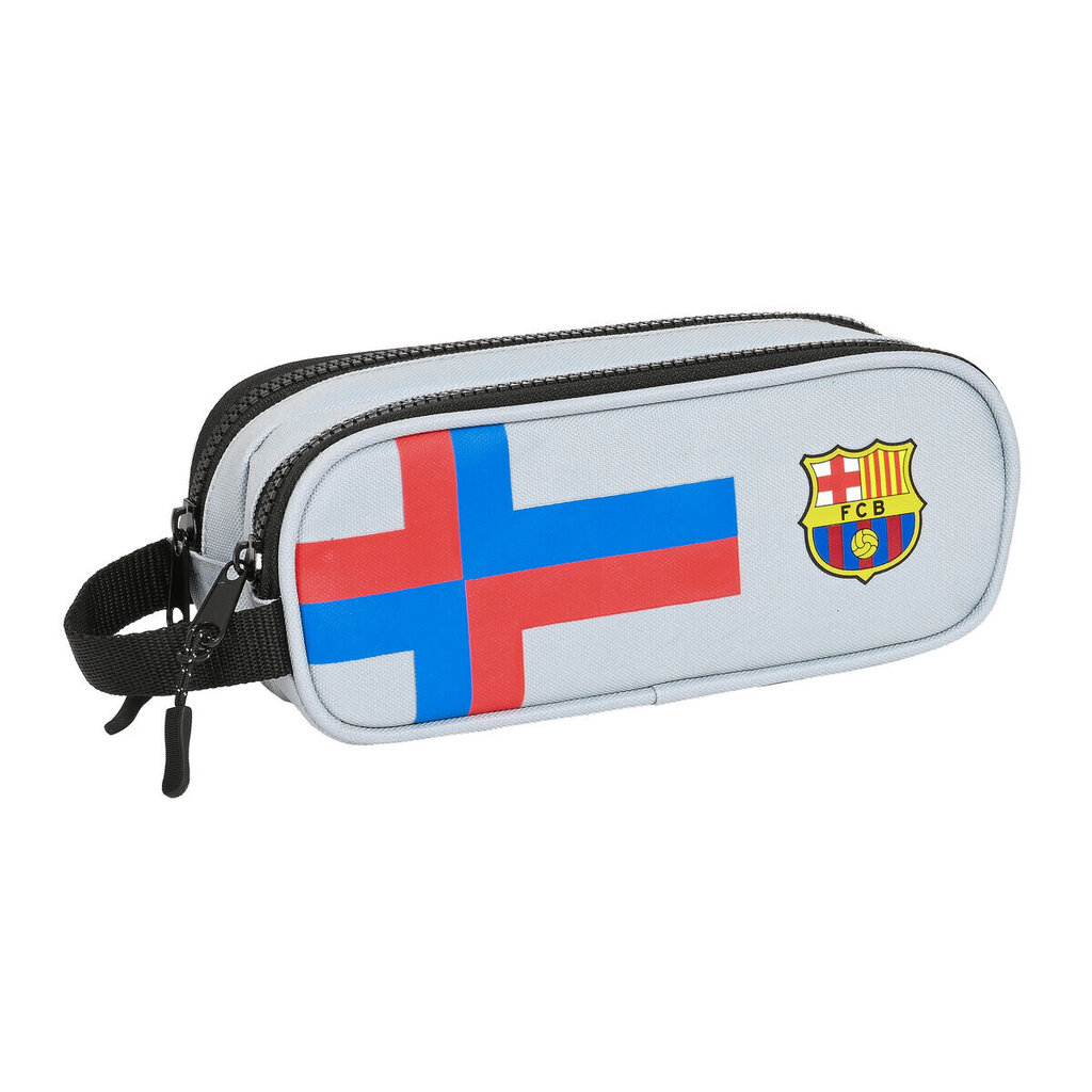 Kynälaatikko, jossa on kaksi vetoketjua F.C. Barcelonan harmaa (21 x 8 x 6 cm) hinta ja tiedot | Penaalit | hobbyhall.fi