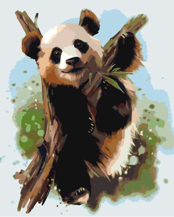 Maalaus numeroiden mukaan “Panda” 40X50 G hinta ja tiedot | Maalaa numeroiden mukaan | hobbyhall.fi