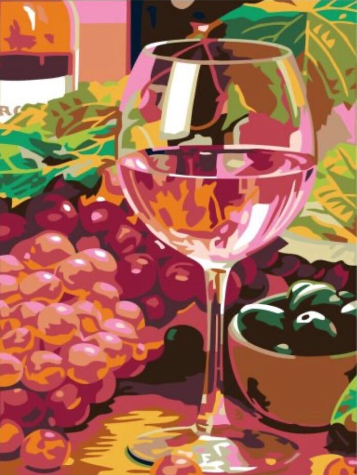 Maalaus numeroiden mukaan “Vaaleanpunainen viini” 30X40 G hinta ja tiedot | Maalaa numeroiden mukaan | hobbyhall.fi