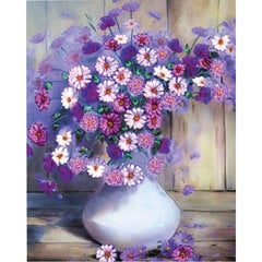 Maalaus numeroiden mukaan “Violetit kukat” 40X50 C 89657 hinta ja tiedot | Maalaa numeroiden mukaan | hobbyhall.fi