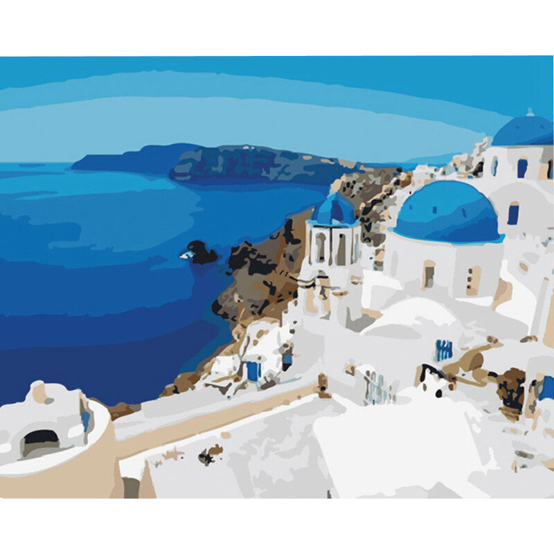 Maalaus numeroiden mukaan "Santorini", 40x50, C 89650 hinta ja tiedot | Maalaa numeroiden mukaan | hobbyhall.fi