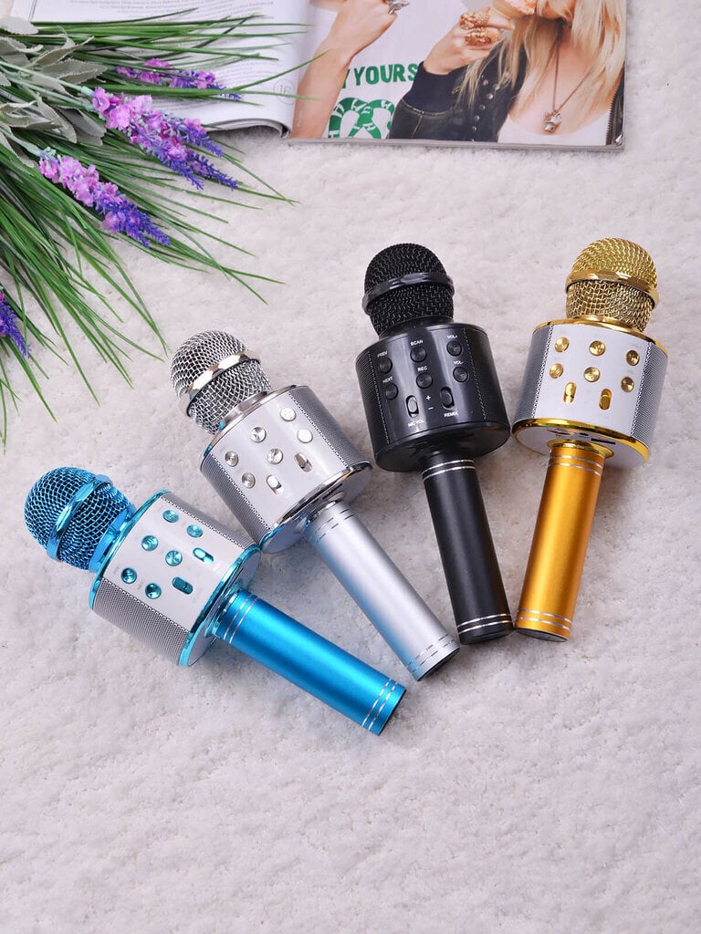 Karaoke-mikrofoni, langaton Bluetooth ja äänenmuokkausvaikutukset, musta hinta ja tiedot | Kehittävät lelut | hobbyhall.fi