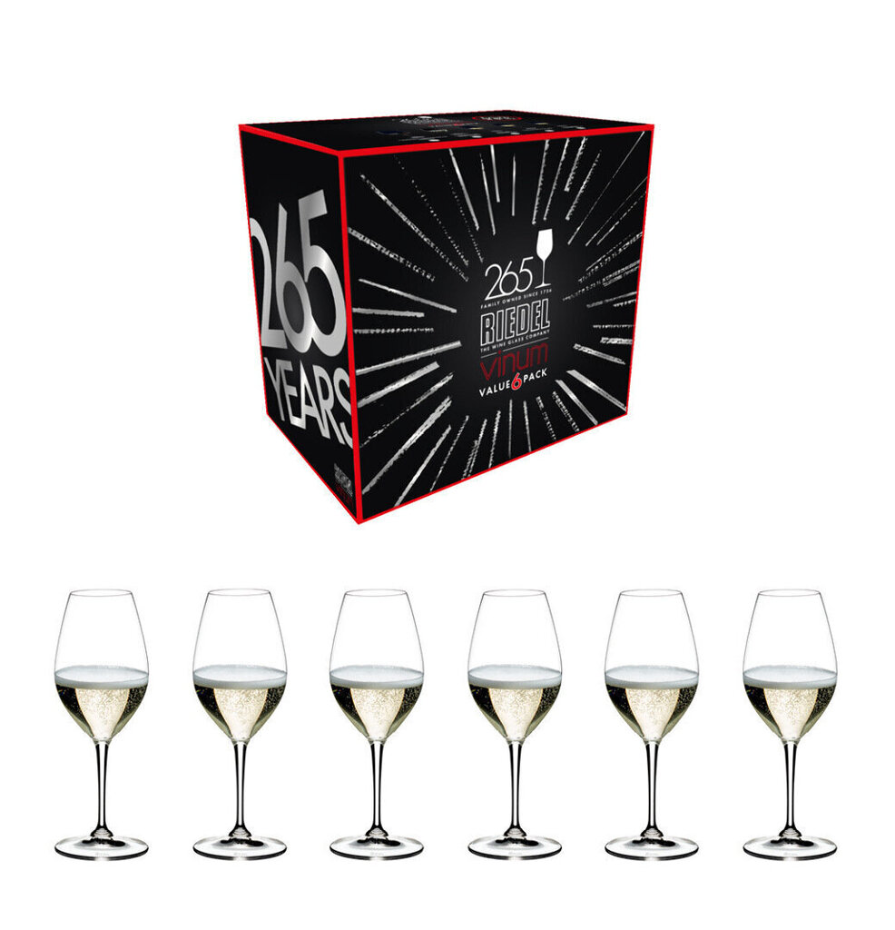 Riedel Vinum Champagne lahjapakkaus, 6 lasia hinta ja tiedot | Lasit, mukit ja kannut | hobbyhall.fi