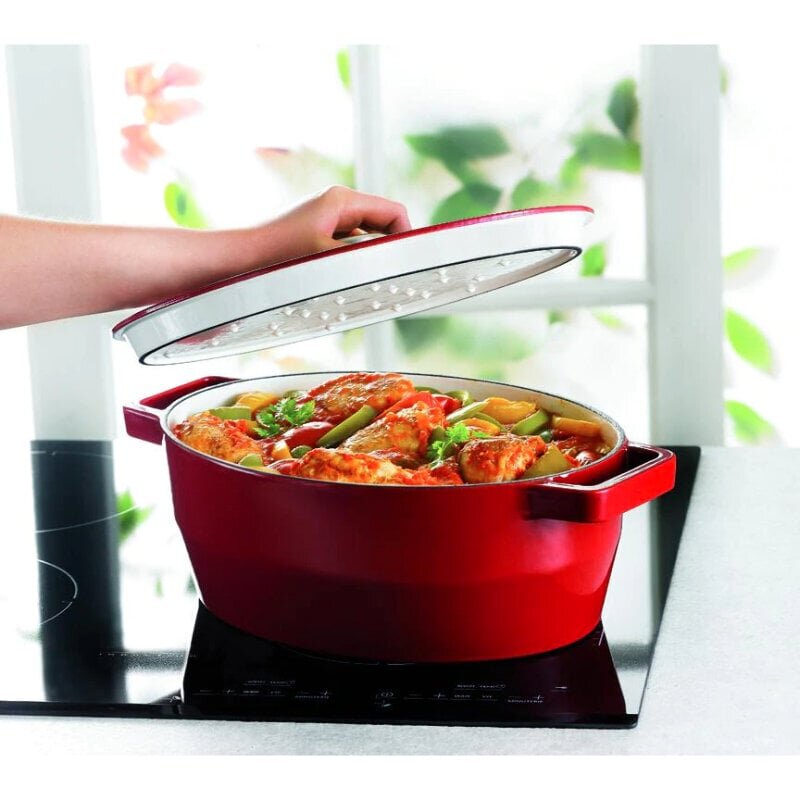 Soikea valurautapata Pyrex 3,8 l/h. 29 cm, punainen hinta ja tiedot | Kattilat ja painekattilat | hobbyhall.fi