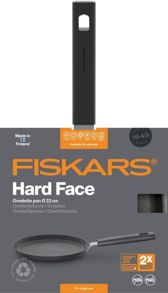 Fiskars Hard Face Lettu-/omelettipannu 22 cm hinta ja tiedot | Paistinpannut | hobbyhall.fi