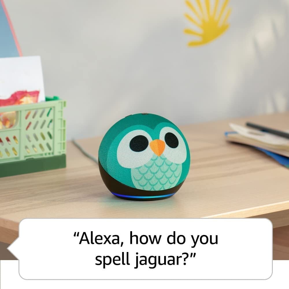 Amazonin älykaiutin Echo Dot 5 Kids Owl hinta ja tiedot | Kaiuttimet | hobbyhall.fi