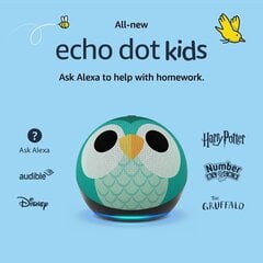 Amazonin älykaiutin Echo Dot 5 Kids Owl hinta ja tiedot | Amazon Tietokoneet ja pelaaminen | hobbyhall.fi