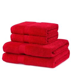 Decoking Marina -pyyheliina setti, punainen, 4 kpl hinta ja tiedot | Pyyhkeet | hobbyhall.fi