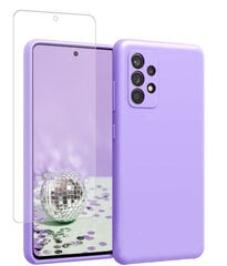 Suojasarja - silikonikuori Samsung Galaxy A53 (real liquide Easy clean) violetti + näytönsuoja 2.5D Basic hinta ja tiedot | Puhelimen kuoret ja kotelot | hobbyhall.fi