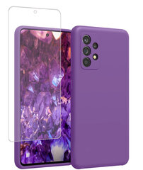 Suojasarja - silikonikuori Samsung Galaxy A53 (real liquide Easy clean) violetti + näytönsuoja 2.5D Basic hinta ja tiedot | Puhelimen kuoret ja kotelot | hobbyhall.fi