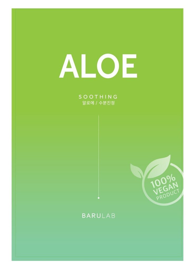 Kangasnaamio Barulab The Clean Vegan Mask Aloe, 23g hinta ja tiedot | Kasvonaamiot ja silmänalusaamiot | hobbyhall.fi