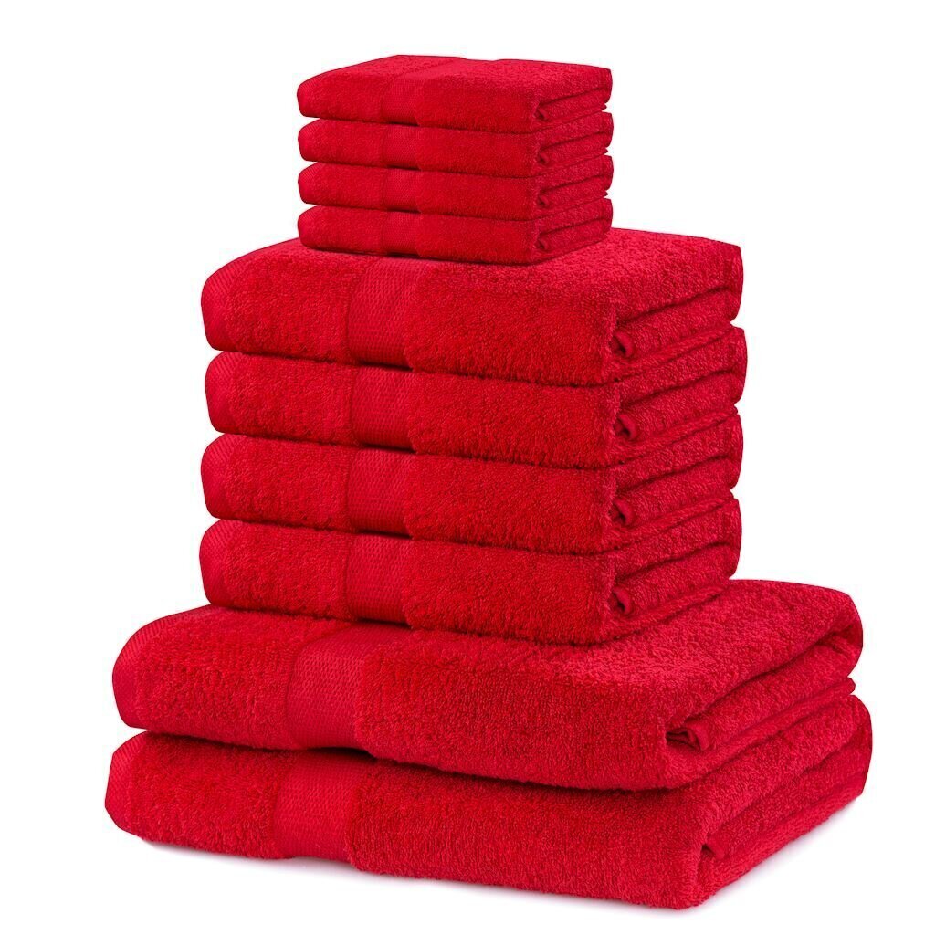 Decoking Marina -pyyheliina setti, punainen, 10 kpl hinta ja tiedot | Pyyhkeet | hobbyhall.fi