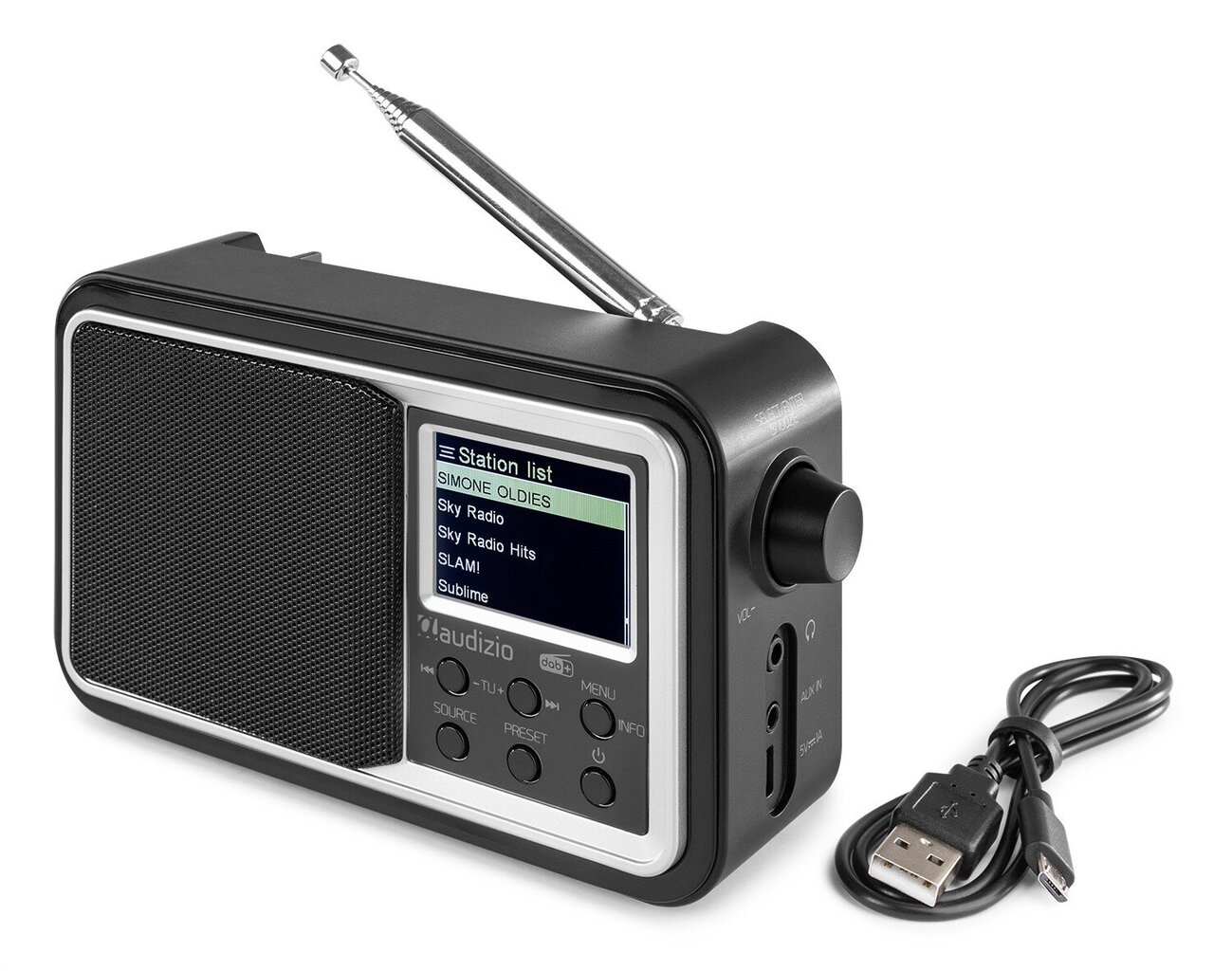 Kannettava Audizio Anzio DAB+ -radio mustalla paristolla hinta ja tiedot | Kelloradiot ja herätyskellot | hobbyhall.fi