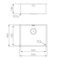 Pesuallas Foster 2155050 KE R15 BOWL 50 x 40 hinta ja tiedot | Keittiöaltaat | hobbyhall.fi