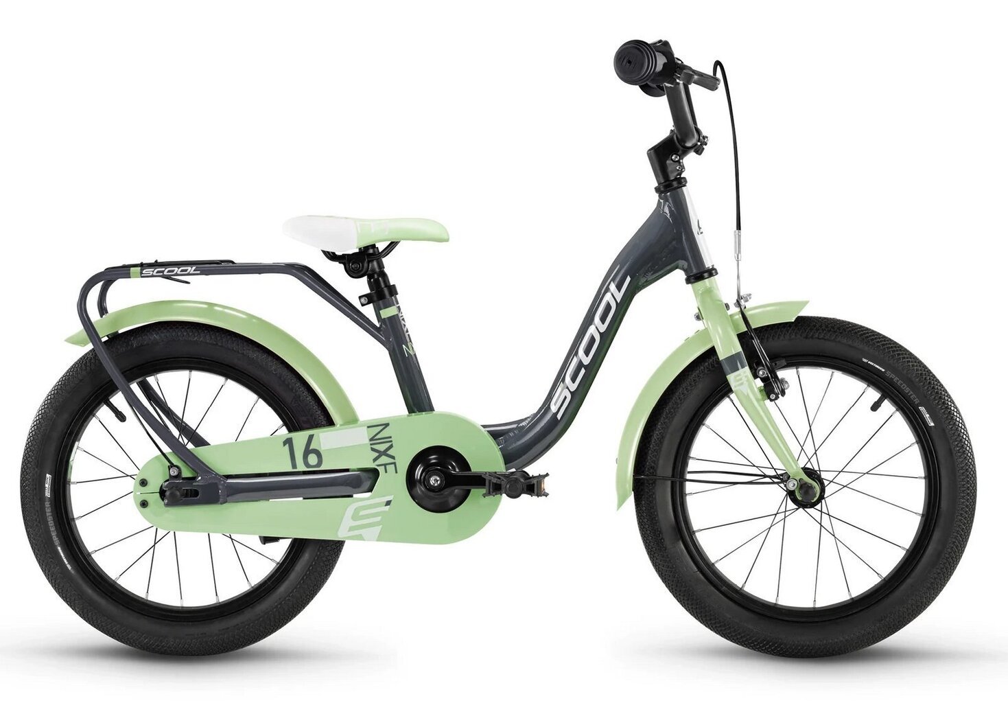 Lasten polkupyörä S'Cool niXe 16", tummanharmaa hinta ja tiedot | Polkupyörät | hobbyhall.fi