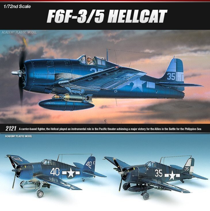 AKATEMIA F6F-3/5 Hellcat hinta ja tiedot | Koottavat pienoismallit | hobbyhall.fi