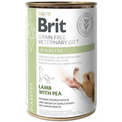 Brit GF Veterinary Diets aikuisille koirille, joilla on lammasta ja herneitä Diabetes, 0,4 kg hinta ja tiedot | Koiran märkäruoka | hobbyhall.fi