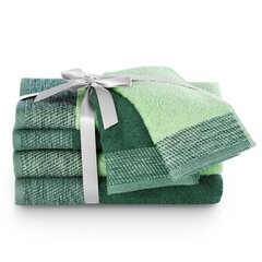 AmeliaHome pyyhesarja, 6 kpl, vihreä/vaaleanvihreä väri. hinta ja tiedot | Pyyhkeet | hobbyhall.fi