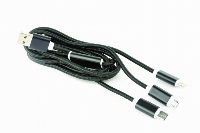 AMBERIN 8-pin Lightning / USB C / Micro USB - USB A, 1.0 m hinta ja tiedot | Kaapelit ja adapterit | hobbyhall.fi