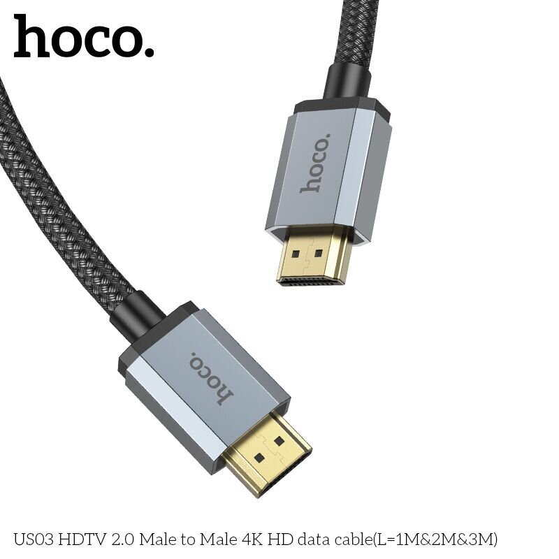HOCO US03 HDMI2.0 4K HD 1M hinta ja tiedot | Kaapelit ja adapterit | hobbyhall.fi