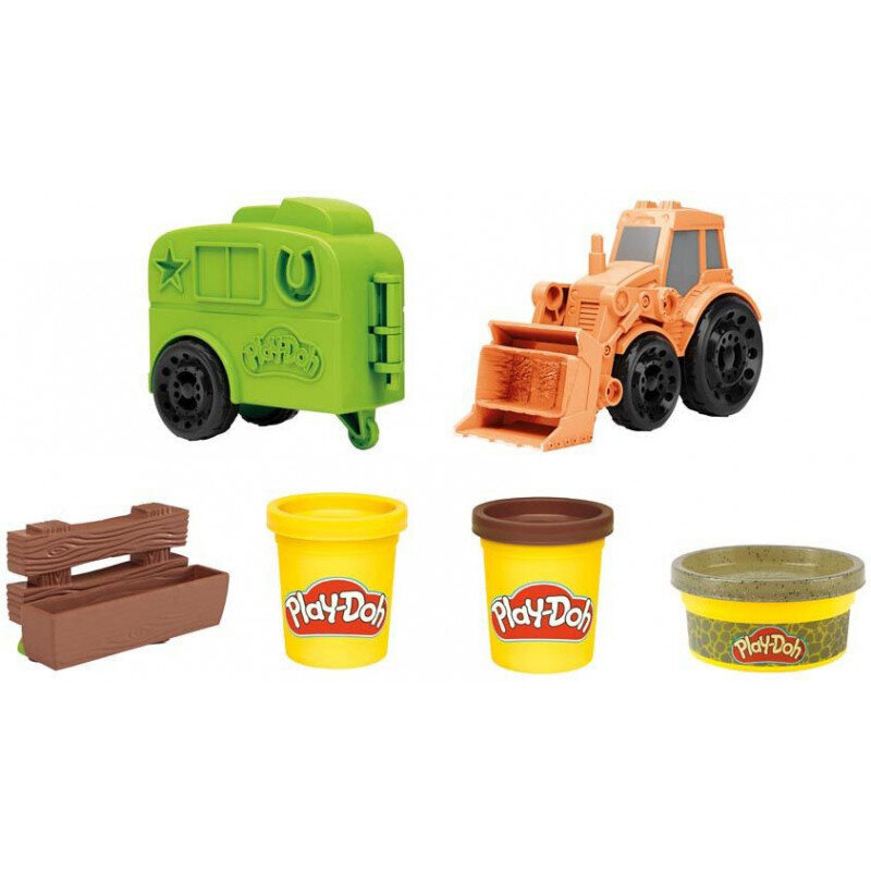 PlayDoh muovailuvaha -setti Traktori ja perävaunu, 3 purkkia hinta ja tiedot | Kehittävät lelut | hobbyhall.fi