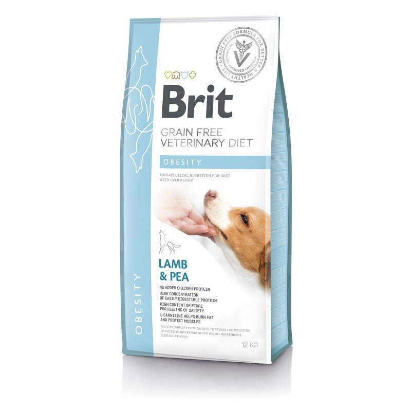 Brit GF Veterinary Diets aikuisille koirille lammasta ja herneillä Lihavuus, 12 kg hinta ja tiedot | Koiran kuivaruoka | hobbyhall.fi