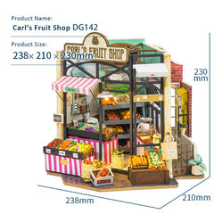 Robotime Carl's Fruit Shop 3D Tee se itse nukkekoti hinta ja tiedot | LEGOT ja rakennuslelut | hobbyhall.fi