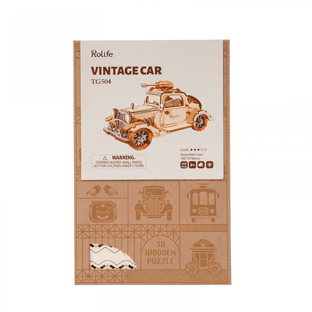 Robotime Vintage Car Koottava vintage auto hinta ja tiedot | LEGOT ja rakennuslelut | hobbyhall.fi
