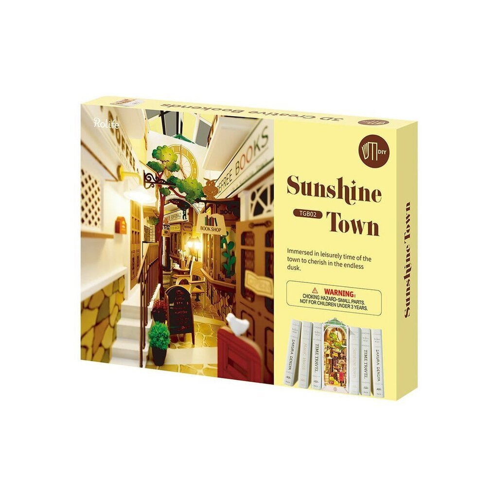 Robotime Sunshine Town Kirjatuki Puinen koottava nukkekoti hinta ja tiedot | LEGOT ja rakennuslelut | hobbyhall.fi