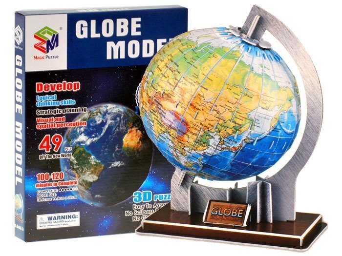 3D Globe Puzzle 49 kpl. hinta ja tiedot | LEGOT ja rakennuslelut | hobbyhall.fi