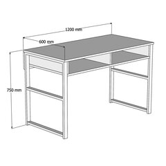 Työpöytä Kalune Design Misto, valkoinen/musta hinta ja tiedot | Tietokonepöydät ja työpöydät | hobbyhall.fi
