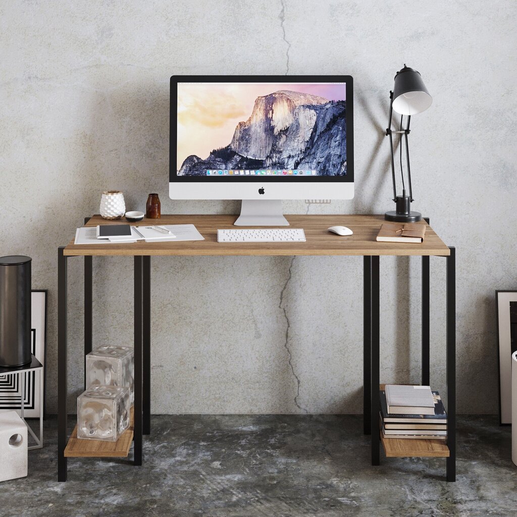 Työpöytä, ruskea/musta hinta ja tiedot | Tietokonepöydät ja työpöydät | hobbyhall.fi