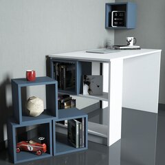 Työpöytä Kalune Design 845 (I), valkoinen/sininen hinta ja tiedot | Tietokonepöydät ja työpöydät | hobbyhall.fi