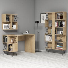 Pöytä hyllyllä Kalune Design 845 (III), vaaleanruskea/musta hinta ja tiedot | Tietokonepöydät ja työpöydät | hobbyhall.fi