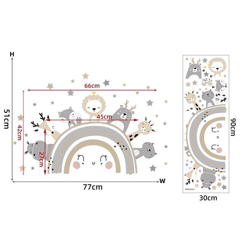 Lasten seinätarra - Boho-tyylinen sateenkaari hinta ja tiedot | Sisustustarrat | hobbyhall.fi