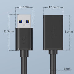Jatkokaapeli - USB-USB 3.0 - 2 metriä musta hinta ja tiedot | Adapterit | hobbyhall.fi