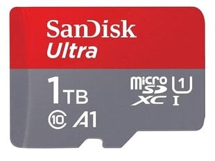 SanDisk 1TB Ultra microSDXC UHS-I with Adapter - Up to 150MB/s, C10, U1, Full HD, A1, SDSQUAC-1T00-GN6MA hinta ja tiedot | Sandisk Puhelimet, älylaitteet ja kamerat | hobbyhall.fi