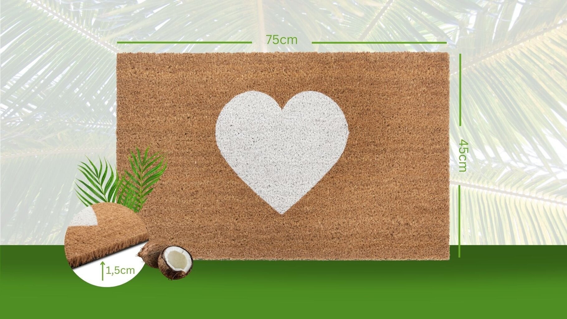 Hanse Home Mix Mats Cocos kynnysmatto 45x75 cm hinta ja tiedot | Ovimatot | hobbyhall.fi