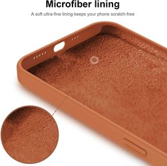 Silikonikotelo Apple iPhone 12 SoundBerry (real liquide silicone Easy Clean), ruskea hinta ja tiedot | Puhelimen kuoret ja kotelot | hobbyhall.fi