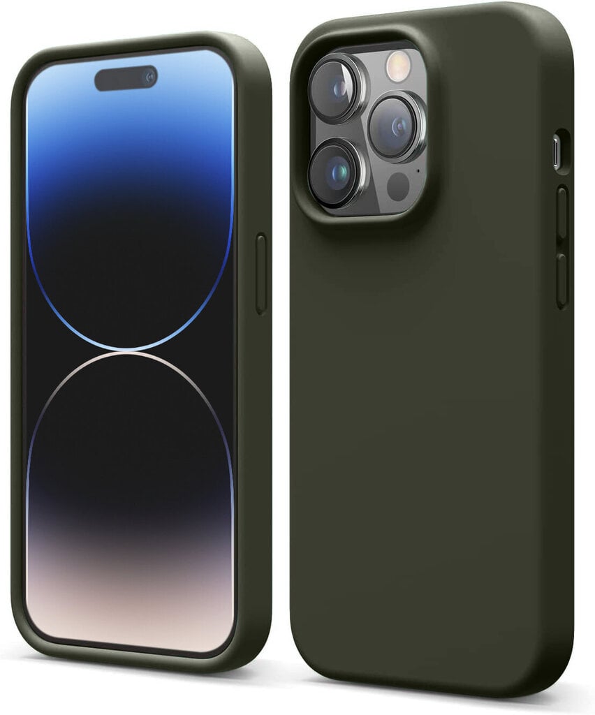 Silikonikotelo Apple iPhone 14 Pro SoundBerry (real liquide silicone Easy Clean), vihreä - Seaweed hinta ja tiedot | Puhelimen kuoret ja kotelot | hobbyhall.fi