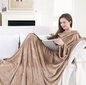 Decoking Lazy Snug -torkkupeitto hihoilla ja taskuilla, beige hinta ja tiedot | Päiväpeitot ja huovat | hobbyhall.fi