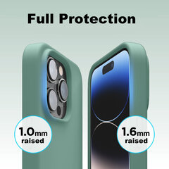 Suojasarja - silikonikuori Apple iPhone 14 Pro (real liquide Easy clean) vihreä + näytönsuoja 5D Privacy hinta ja tiedot | Puhelimen kuoret ja kotelot | hobbyhall.fi