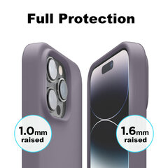 Suojasarja - silikonikuori Apple iPhone 14 Pro (real liquide Easy clean) violetti + näytönsuoja 5D Privacy hinta ja tiedot | Puhelimen kuoret ja kotelot | hobbyhall.fi