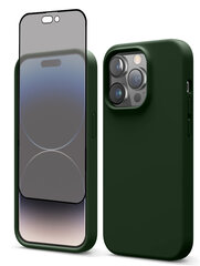 Suojasarja - silikonikuori Apple iPhone 14 Pro (real liquide Easy clean) vihreä + näytönsuoja 5D Privacy hinta ja tiedot | Puhelimen kuoret ja kotelot | hobbyhall.fi