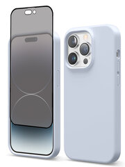 Suojasarja - silikonikuori Apple iPhone 14 Pro (real liquide Easy clean) harmaa + näytönsuoja 5D Privacy hinta ja tiedot | Puhelimen kuoret ja kotelot | hobbyhall.fi