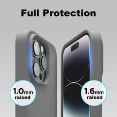 Suojasarja - silikonikuori Apple iPhone 14 Pro (real liquide Easy clean) kerma + näytönsuoja 5D Privacy hinta ja tiedot | Puhelimen kuoret ja kotelot | hobbyhall.fi